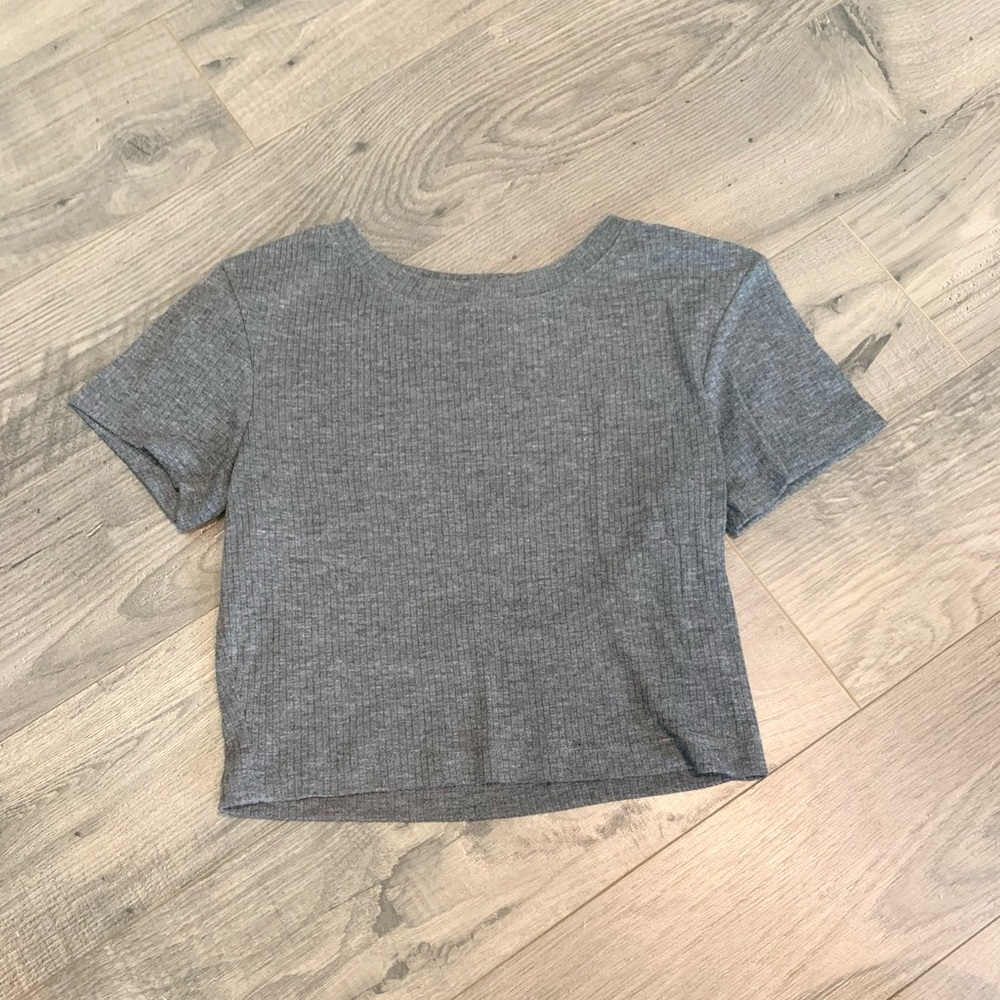 Cropped Ribbed T-Shirt